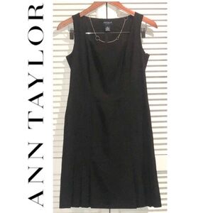 Ann Taylor Black Sleeveless Pleated Dress